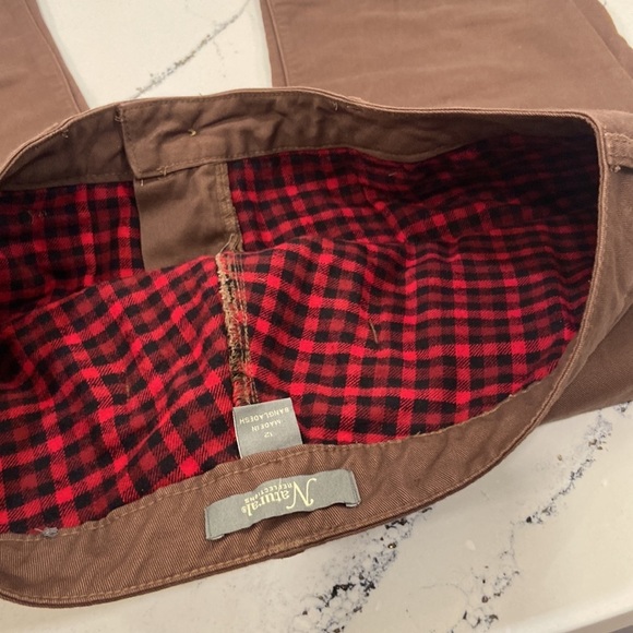 Natural Reflections Brown Lined Pants with Red and Black Checked Lining sz. 12 - Picture 7 of 7